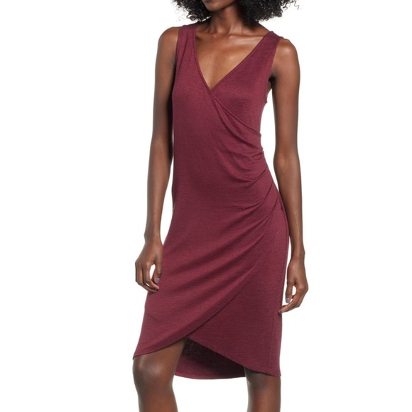 leith melange wrap dress